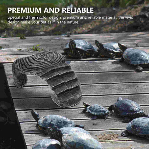 Turtle Terrace Resin Cave Basking Platform Terrarium Reptiles Hideout Habitat Tortoise Pet