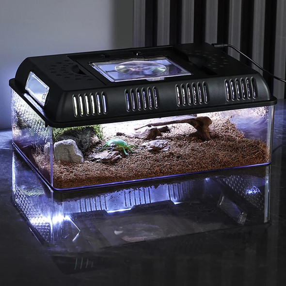 Habitat Ventilated Enclosure & Breeder Box Turtle Breeding Box Case Feeding Hatching Container Reptile Tank Terrarium