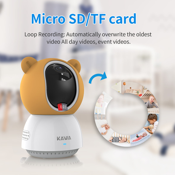 KAWA 2K Baby Monitor with Camera Audio Video Nanny Wireless Camera