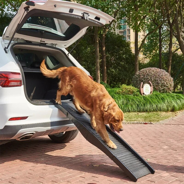 Travel Easy-Fold Ramps for Dog and Cat Non-slip Large Dog Car Stairs Plastic Steps Portable Pet Safety Ladder for Car Truck SUV