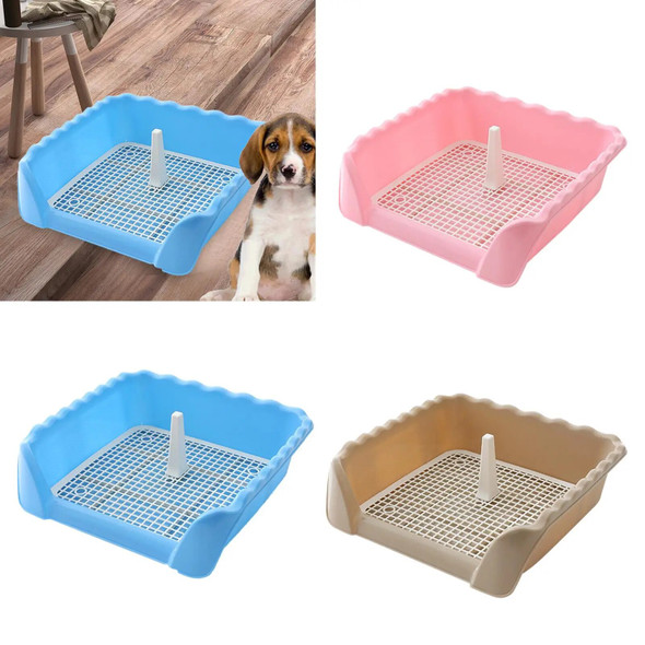 Pet Cat Training Toilet Tray Puppy Potty Reusable with Post Litter Bedding Box Dogs Toilet for Bunny Small Animals Pets Supplies