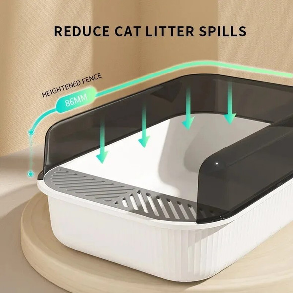 Large semi-enclosed Cat Litter Box Large Capacity Plastic Anti-Splash Cats Toilet Pet Sandbox Kitten Tray Bedpan sand scoop