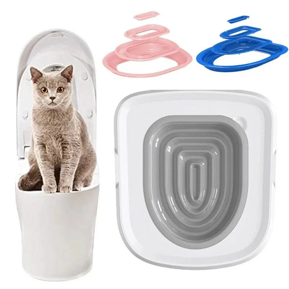 Best Plastic Cat Toilet Training Kit Reusable Puppy Cat Litter Mat Cat Toilet Trainer Toilet Pets Cleaning Cats Training Product