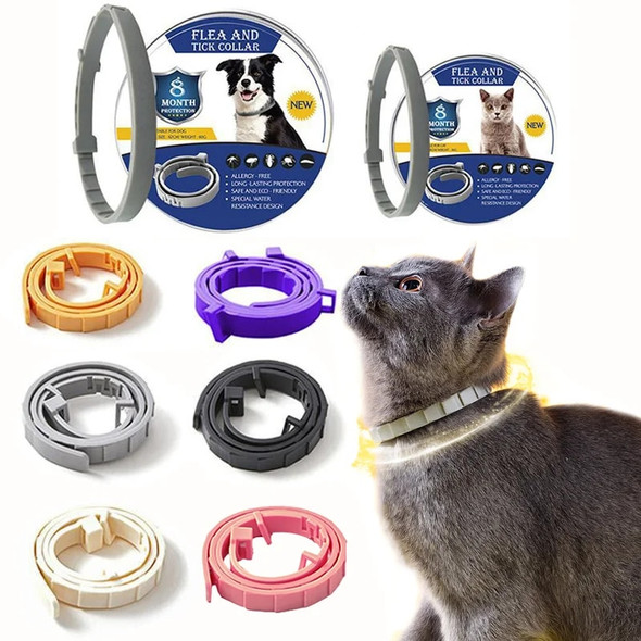 Flea and Tick Protection Adjustable Pet Collar for Dogs Cats 8 Months Pest Control Anti-Mosquito Insect Repellent Pet Accessorie