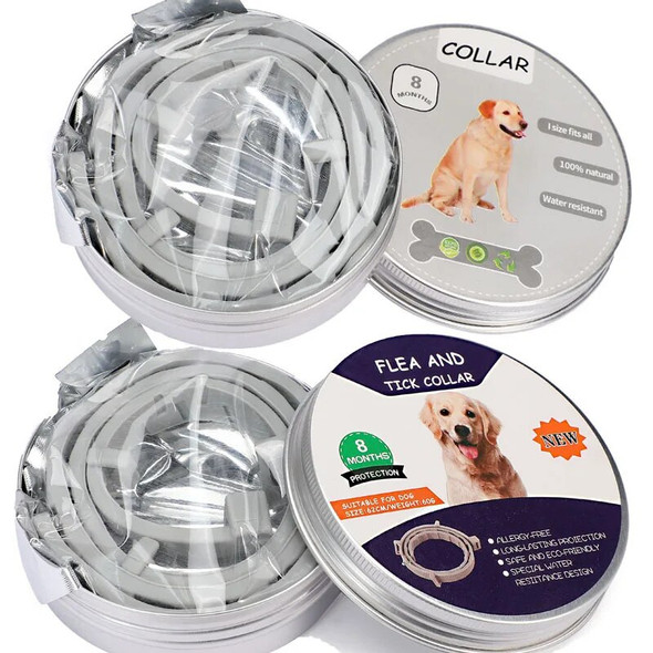 Silicone Pet Collar 8Month Protection Retractable Control Insect Repellent Flea Dog Anti Flea And Ticks For Puppy Cat Large Dogs