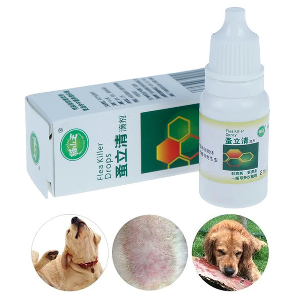 1 PC Pet Dog Flea Killer Long-Lasting Control Repel Fleas Ticks Lice Insect Remover For Cats Dogs 8ML