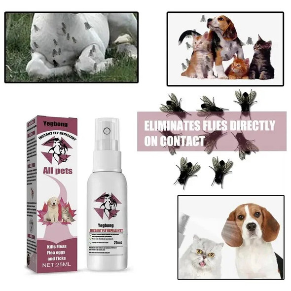 Pet Skin Spray Fleas Tick And Mosquitoes Spray For Dogs Cats And Home Fleas Control Prevention Removal Protect Natural Pet Care