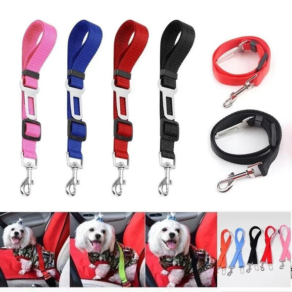 Portable Adjustable Dog Pet Car Safety Seat Belt Harness Restraint Lead Travel Leash Kitten Puppy Collar Retractable Tow Rope