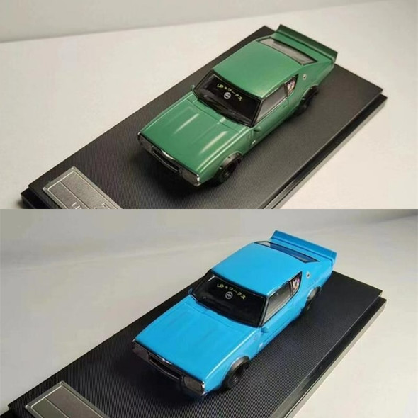 ZOOM 1:64 Nissan Skyline GT-R II KPGC110 LB Wide-body version Green / Blue limited360 Diecast Model Car