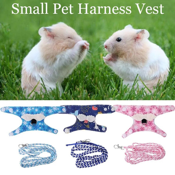 Small Pet Mouse Clothes Squirrel Harness Cartoon Vest Clothes with Lead Leash Adjustable Traction Rope Collar for Hamster Rat