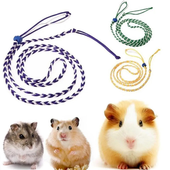Adjustable Pet Leash Harness Rope Gerbil Cotton Rope Harness Lead Collar for Rat Mouse Hamster Animal Cage Leash