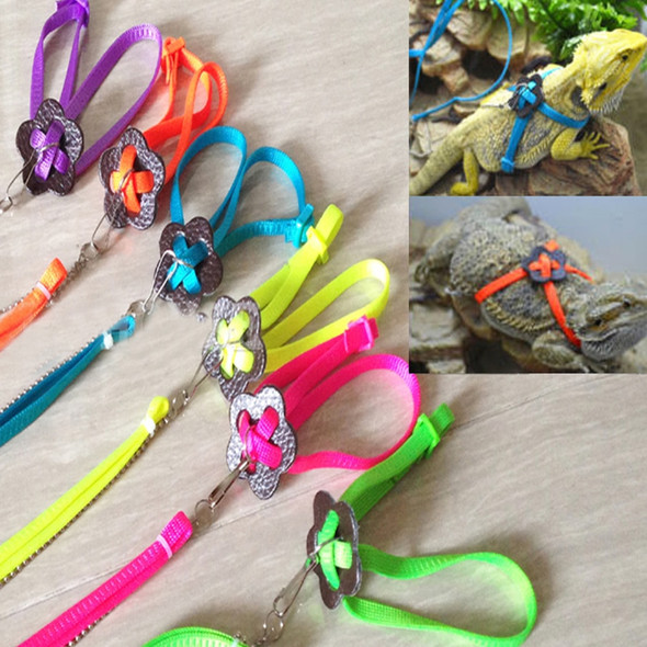 Reptile Lizard Harness Leash Adjustable Walking Hauling Cable Belt Traction Rope Pet Supplies Collar Chest Strap Blue