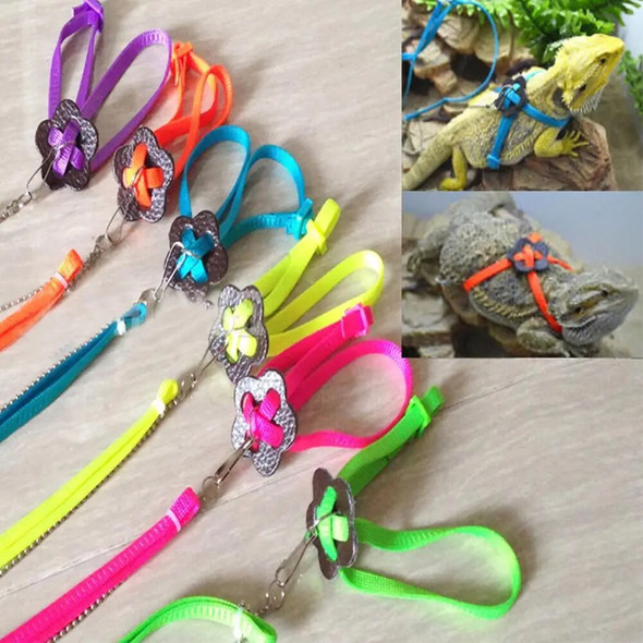 [Clearance]Reptile Lizard Harness Leash Adjustable Walking Hauling Cable Belt Traction Rope Pet Supplies Collar Chest Strap Blue