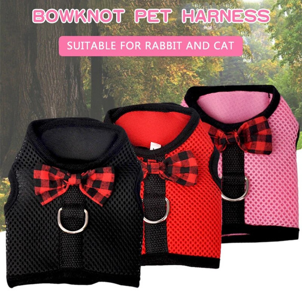 Pet Cat Cute Bow Harness and Leash Set soft Mesh Breathable Vest For puppy Chest strap Collar Outdoor Walking Training Supplies