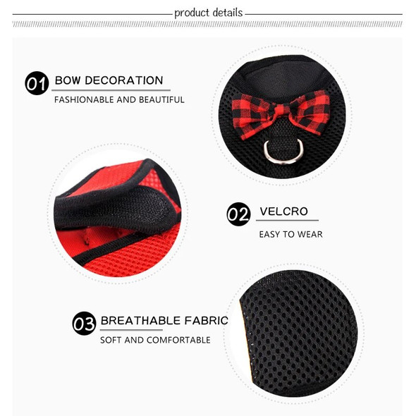 Pet Cat Cute Bow Harness and Leash Set soft Mesh Breathable Vest For puppy Chest strap Collar Outdoor Walking Training Supplies Pet Cat Cute Bow Harness and Leash Set soft Mesh Breathable Vest For puppy Chest strap Collar Outdoor Walking Training Supplies