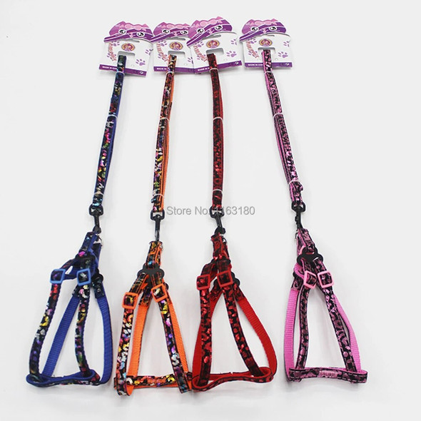 240pcs/lot Small Dog Harness and Leash Soft Nylon Pet Walking Harness Vest Dog Harness Collar