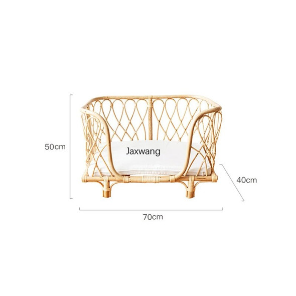 Simple Detachable Cat Bed Handmade Rattan Woven Natural Rattan Children Sofa Pet Bed Dog Bed Rattan Rattan Chair Home Furniture