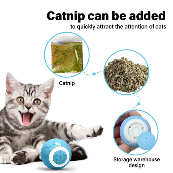 Catnip Cat Ball Smart Toys for Cats Kitten Training Supplies with Catnip Storage Box Automatic Magic Ball Game Cats Pet Products