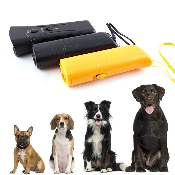 Portable Dog Repeller Anti Barking Stop Bark Training Device Trainer LED Ultrasonic Multifunction Dogs Trainer Without Battery