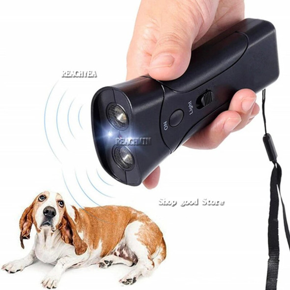 NEW Pet Dog Repeller Anti Barking Stop Electric Shocker LED Ultrasonic Dogs Adapter Training Behavior Aids Including Battery