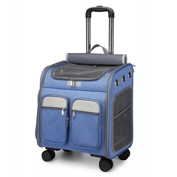Pet Trolley Backpack Large Space Cat Carrier with Universal Wheel Foldable Pull Rod Dog Bag Small Animal Carrier Pet Trolley Backpack Large Space Cat Carrier with Universal Wheel Foldable Pull Rod Dog Bag Small Animal Carrier