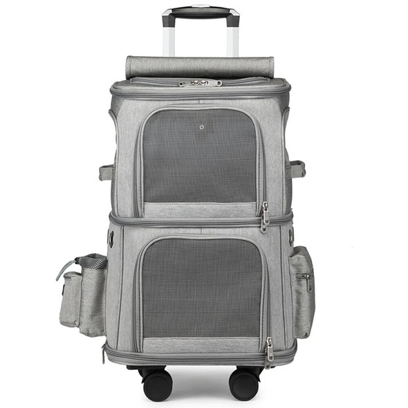 Portable Pet Trolleys Breathable Double Layer Pet Case Detachable Universal Wheels Large Capacity Outdoor Bag Cat Dog Carriers