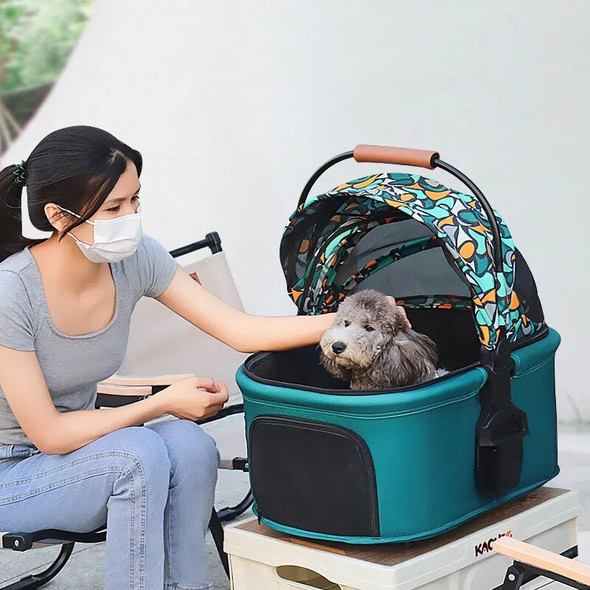 Dog Cart with Wheels, Outdoor Pet Cart Dog Cat, Pet Stroller, Removable, Carrier Companion, Animal Stroller for Cats, Pet Carts
