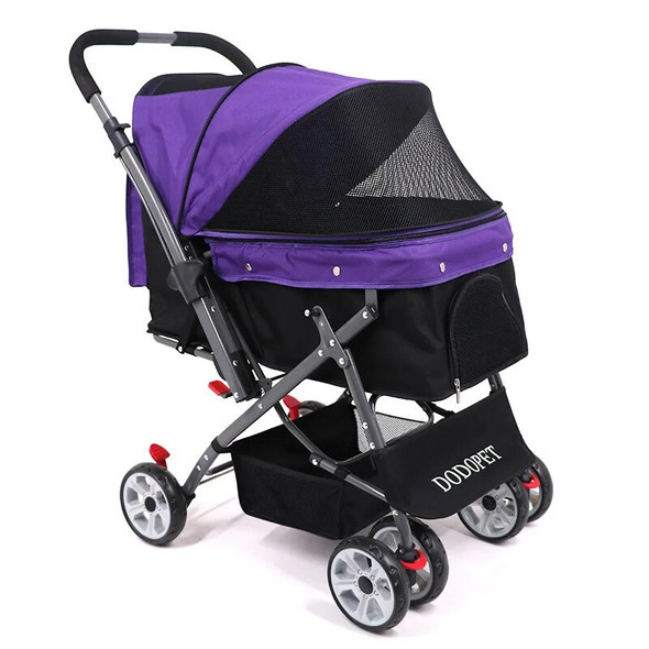 High quality dog stroller luxury Folding Pet Trolley Cat Cart Carrier With 4 large Wheels For large Dogs Pet Strollers