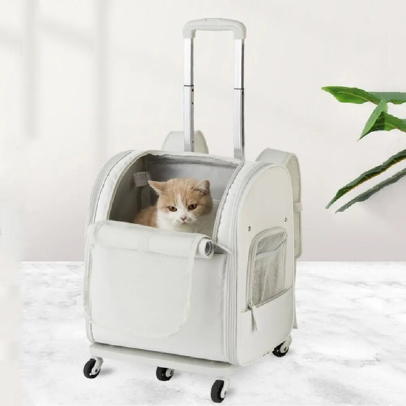 Pet Backpack Travel Case Wheels Carrier Pet Bag Portable Dog Trolley Outdoor Travel Cat Bag Transport For Cat Dogs Supplies