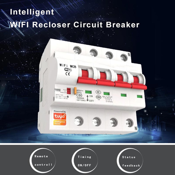 Tuya Smart App 4p 16a-125a Remote Control Wifi Circuit Breaker /smart