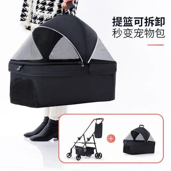 Lightweight Dog Cart Foldable Detachable Dog Carrier Pet Stroller for Small Dog and Cats Cat Trolley Carrier Load Bearing 20kg