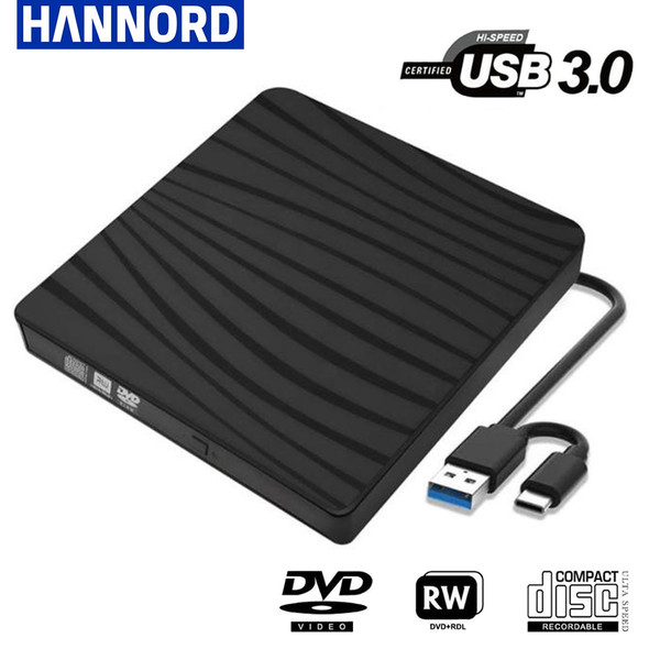 USB 3.0  Type C Portable DVD CD+/ RW External Burner Optical Drive ROM