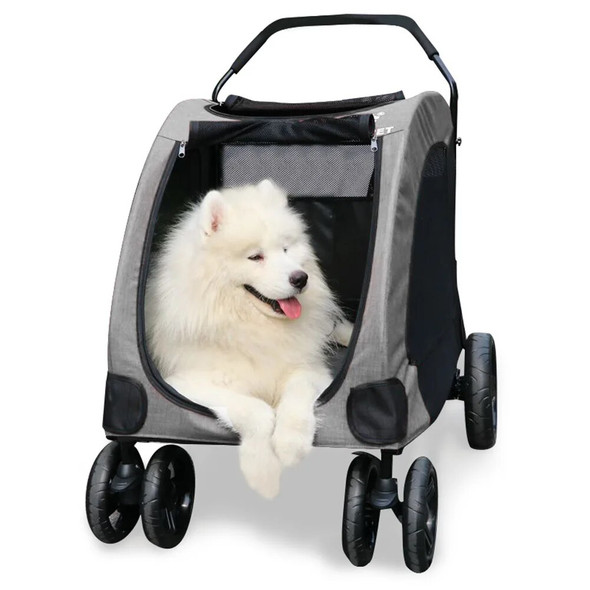 Pets Carrier For Dogs Transportation Wheelbarrow Design Large Capacity Storage Basket Ventilated Windproof Cart 70kg