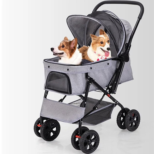 4 Wheel Travel Carrier Carriage Pet Stroller for Cat Dog Foldable Strolling Cart