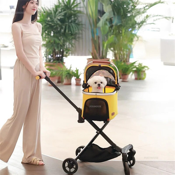 Lightweight Pet Strollers Foldable Dog Stroller Products Outdoor Travel Cat Carrier Basket Puppy Trolley Portable Pets Cart G