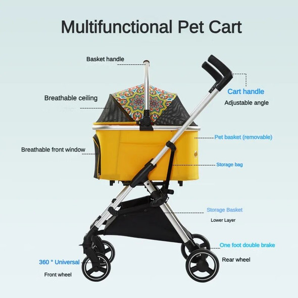 Pet Dog Cat Stroller Carrier Ultra Lightweight Travel Stroller 360 Rotation Wheel Collapsible Puppy Buggy and Dog Prams Pet Dog Cat Stroller Carrier Ultra Lightweight Travel Stroller 360 Rotation Wheel Collapsible Puppy Buggy and Dog Prams