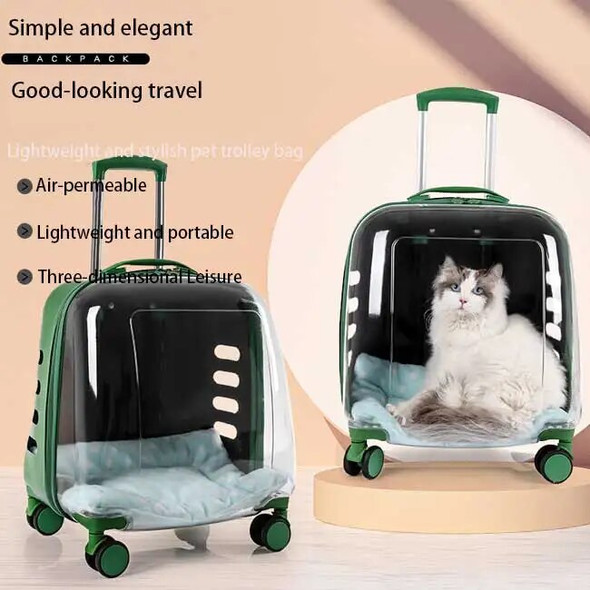 In stock trolley box with wheels going out transparent stroller cabin pet carriers travel products for cat puppies