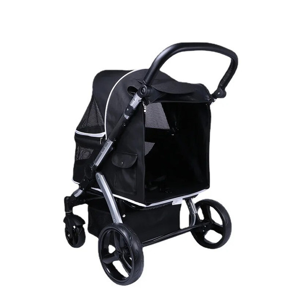 Foldable Pet Stroller Large Four-wheeled Pet Stroller For Large Medium And Small Dogs Samo Golden Retriever Outing Dog Stroller