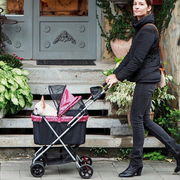 Outdoor Pet Cart Portable Folding Pet Stroller Car Dog Cat Teddy Mouse Rabbit Small Lightweight Carriage Pet Cart Dog Carrier