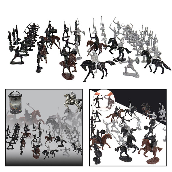 Knights Toys Plastic Warriors Medieval Knights Horses Soldier Action Model Toys Knights Warriors Model Collection Gifts