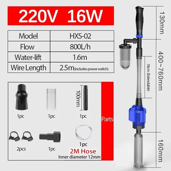 Filter Fish Suction 1 In Syphon Cleaner Gravel Water 3 Changer Electric Tank Washer Sand Aquarium Siphon Operated Vacuum