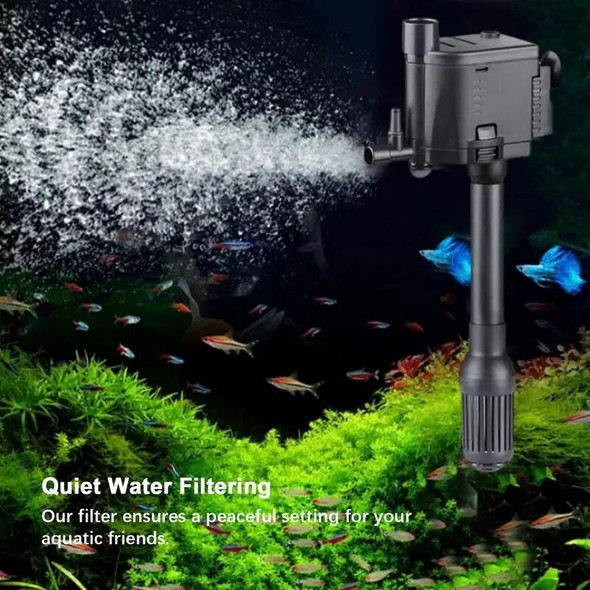 Aquarium Filter 3 In 1 Oxygen Pump Filter Water Pumps Silent Fish Tank Filter Accessories For Filtration Oxygenation Circulation