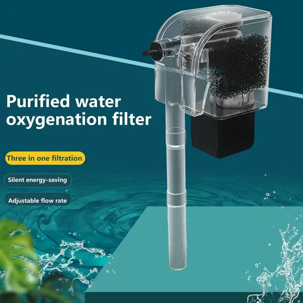 For Aquarium Fish Tank Filter Water Pumps External Hang Up Filter Oxygen Submersible Water Purifier Mini Aquarium Filter Pump