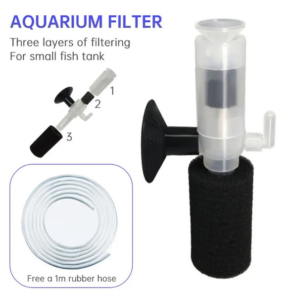 Aquarium Filter Small Fish Tank Internal Purifier Household Sponge Filter Pumps Multi Layer Creative Silent Aquarium Supplies