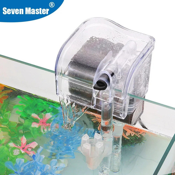 3.5W Aquarium Filter External Hang Up Filter Water Pumps Waterfall Maker Oxygen Setup Machine Super For Aquarium Accessories