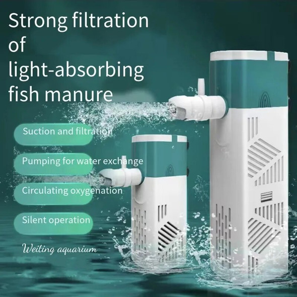 Weiting Aquarium Fish Tank Filter Three-in-One Submersible Pump Aquarium Silent Oxygen Pumps Filter Circulating Water Pump Fish