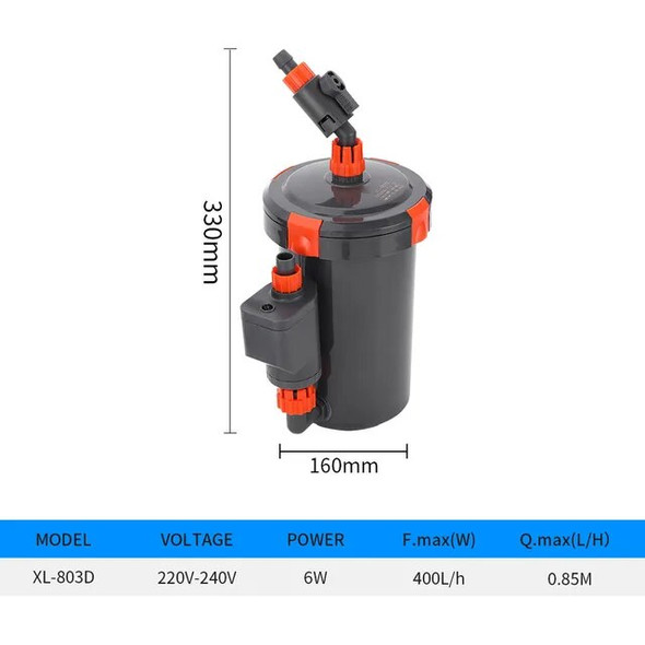 Aquarium Bio External Filter System Bucket Outside Mute Aquarium External Container Filter 6W with Pumps for Fish Tank