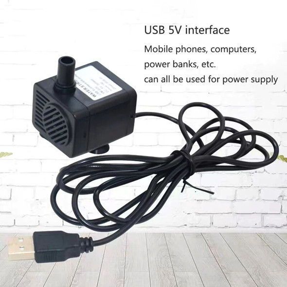 5V Ultra-Quiet Submersible Aquarium Water Pump Water Fountain Pump Filter Fish Pond Tank Fountain Carry Around Water Pumps USB