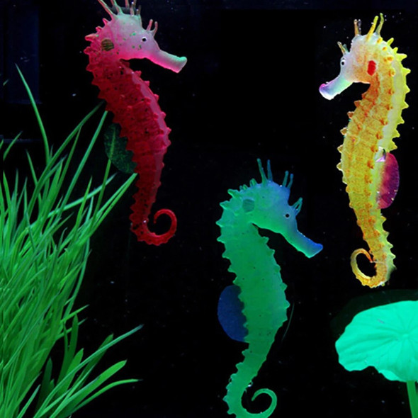 Artificial Glowing Fish Aquarium Decor Fake Hippocampus Float Ornament Simulation Silicone Sea Horse Fish Tank Landscape Decor