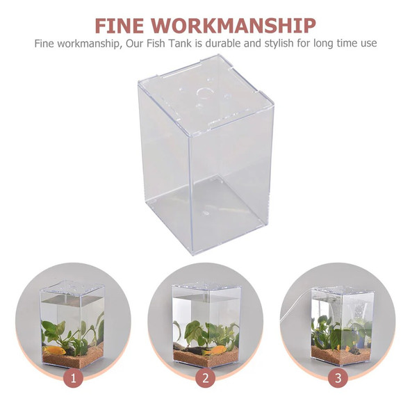 Fish Tank Acrylic Fish Tank Mini Fish Tank Small Aquarium Acrylic Tank Fish Box House Home Ornament Doll House Decorative Toys